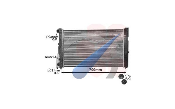 Radiator suitable for Passat 1.6 / 1.8 / 2.0 / 2.3 / 1.9 TDi MT with air conditioning