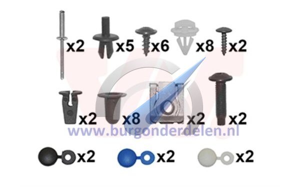 Front bumper mounting set suitable for Tiguan